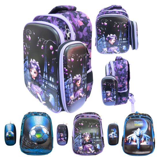 Mochila con cartuchera varios diseños 40×30 cm