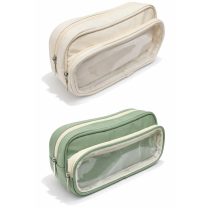 Cartuchera bolsillo transparente 23x11x6 cm