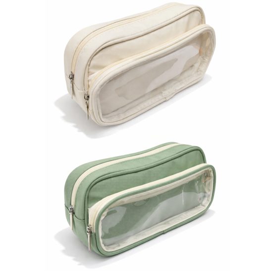 Cartuchera bolsillo transparente 23x11x6 cm
