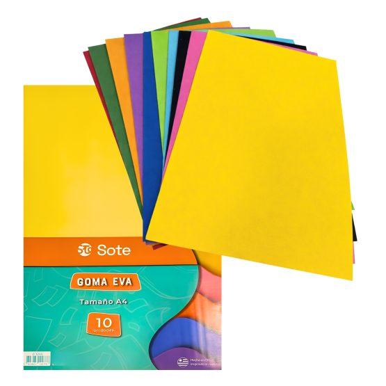 Goma eva a4 x 10 colores fuertes