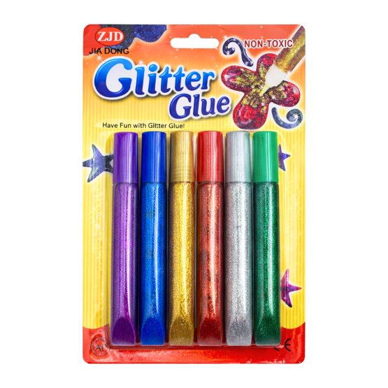 Brillantina engomada 6 colores 11.5cm