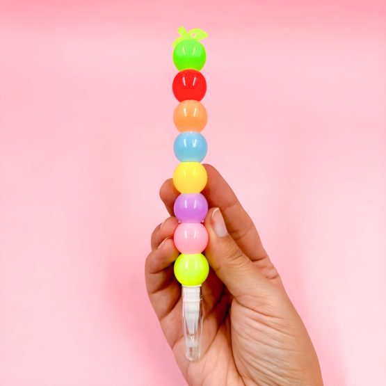 Lapicera gel aplique bolitas 16.5cm