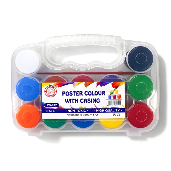 Tempera 12 colores 20ml en valija