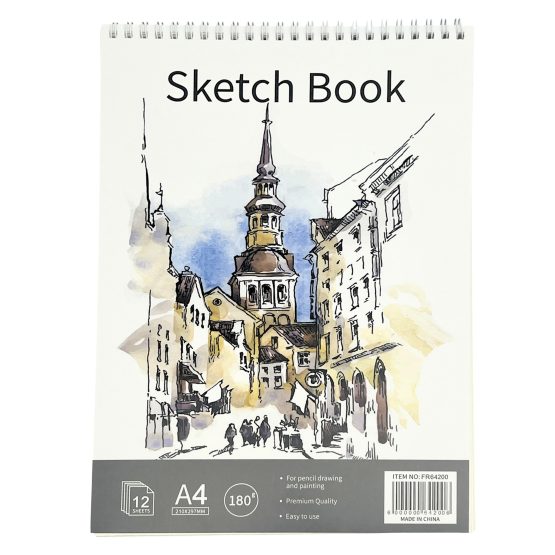 Block dibujo a4 con espiral 180g 12 hojas