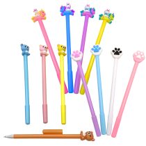 Lapicera gel aplique dino-donas-huella y otros diseños 17.5cm