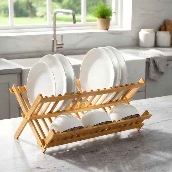 Escurridor platos de bambu 47×24.5×21.5 cm