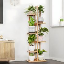 Porta macetas de madera 6 niveles 122x40x20 cm