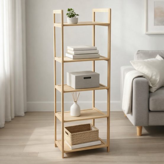 Organizador de madera 5 estantes 35x25x100 cm