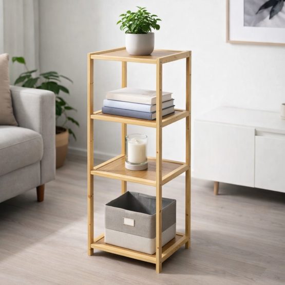 Organizador de madera 4 estantes 36x33x100 cm