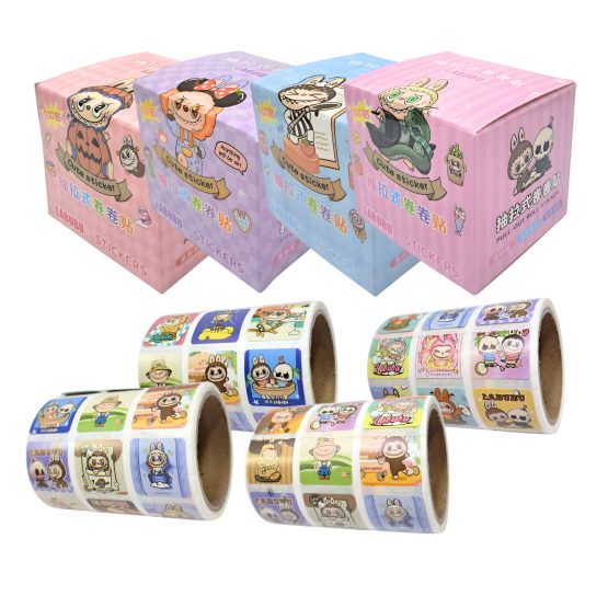 Stickers labubu en caja 23.5×13.5×13 cm
