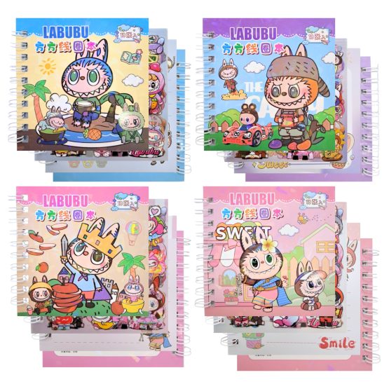 Libreta labubu con stickers 9.5×9.5 cm