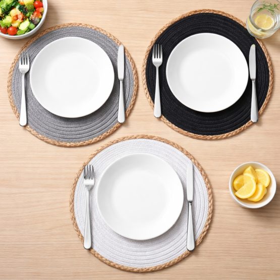 Mantel individual fibras naturales color combinados 30cm