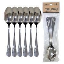 Cuchara de acero color plata x6 20.5cm