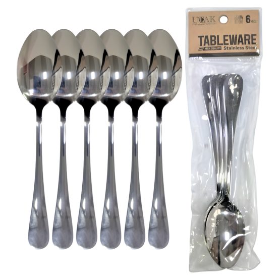 Cuchara de acero color plata x6 20.5cm