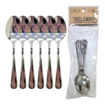 Cucharita de postre acero color plata x6 14cm