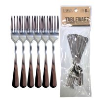 Tenedor de copetin acero color plata x6 13.5cm