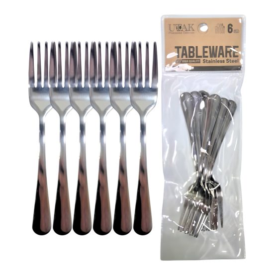 Tenedor de copetin acero color plata x6 13.5cm