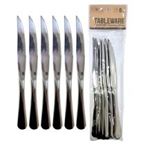 Cuchillo de acero color plata x6 23cm