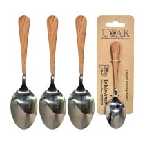 Cuchara de te mango de madera x3 13.5cm