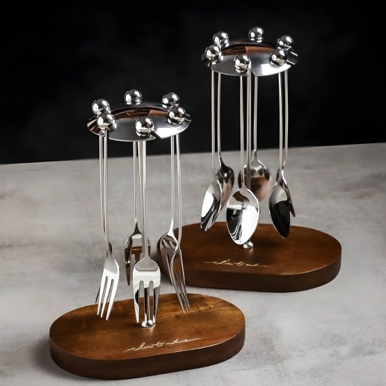 Soporte con cucharas/tenedores 15cm