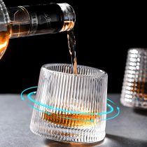 Vaso de vidrio labrado lineas 170ml giratorio