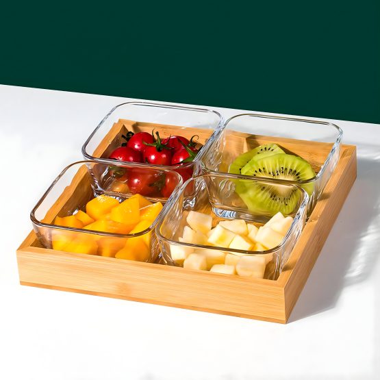 Set copetinero con bandeja 4 piezas