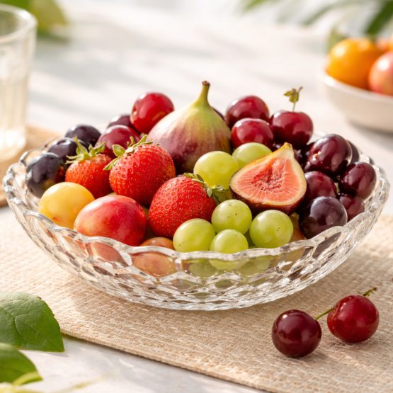 Bowl de vidrio con relieve 26×6 cm