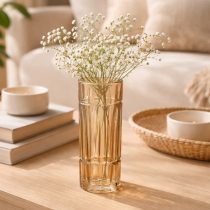 Florero de vidrio color ámbar 19cm