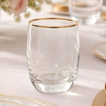 Vaso de vidrio 385ml con dorado