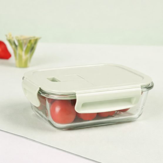 Tupper de vidrio c/tapa rectangular 630ml