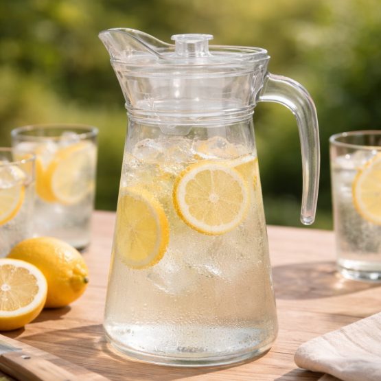 Jarra de vidrio con tapa 1.58 litros liso