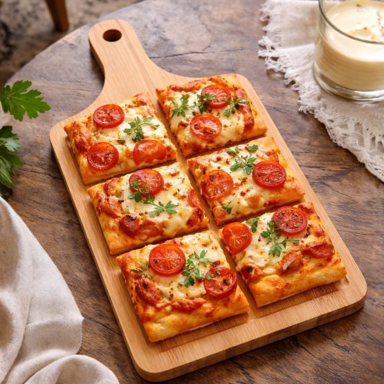 Tabla de madera con mango chica 32x16cm