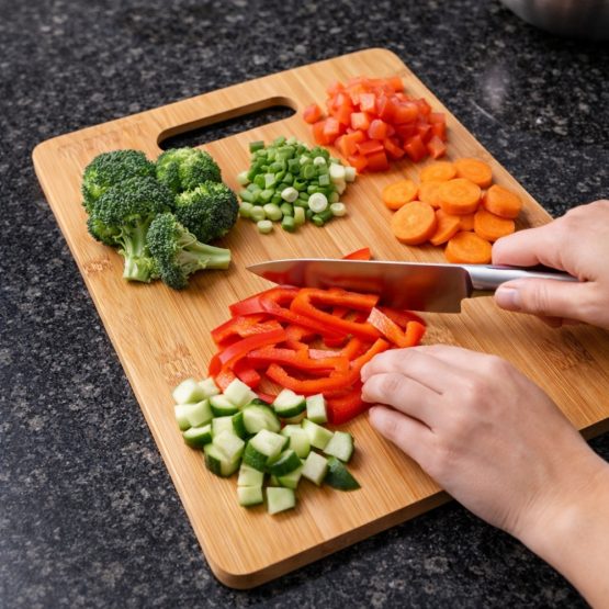 Tabla de madera c/asa mediana