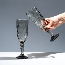 Copa de vidrio labrada rombos 165ml 19.5cm