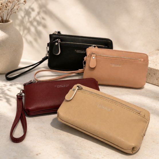 Billetera pu varios colores con agarre