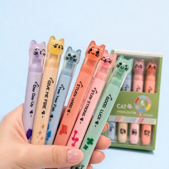 Resaltadores gatito x6