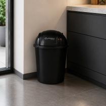 Papelera c/ basculante negra 5.5L