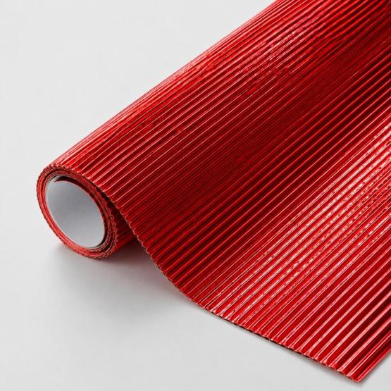 Cartón corrugado metalizado rojo 50×70 cm