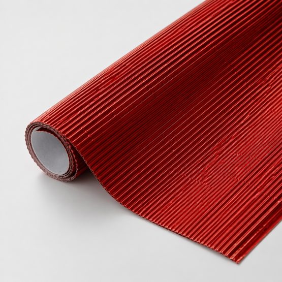 Cartón corrugado metalizado rojo 50×70 cm