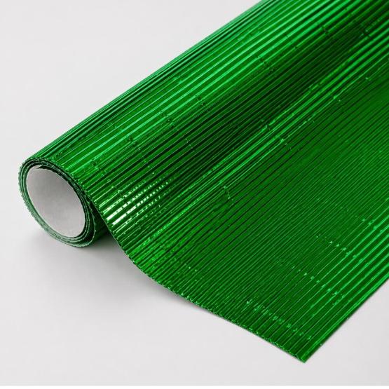 Cartón corrugado metalizado verde 50×70 cm