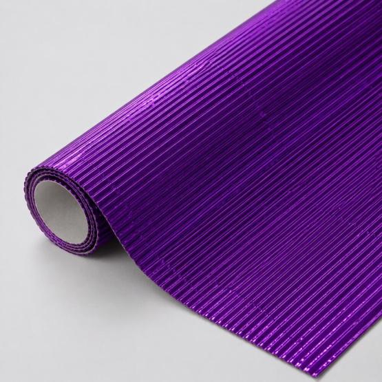 Cartón corrugado metalizado violeta 50×70 cm