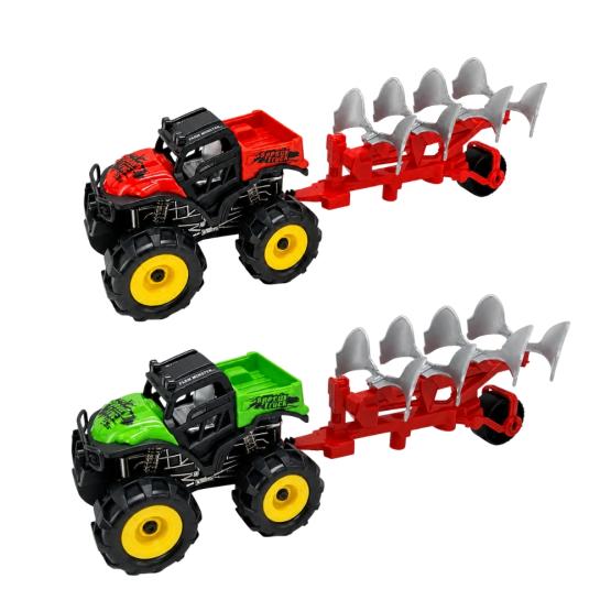 Tractor con cosechadora en burbuja