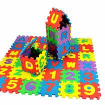Puzzle goma eva letras/números en bolsa