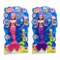 Muñeca sirena x2 con accesorios en blister 31cm