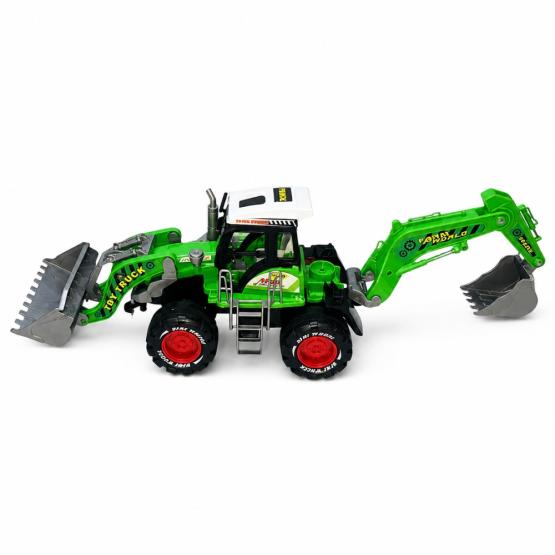 Tractor con pala excavadora friccion en burbuja