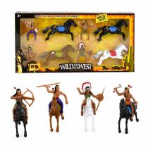 Indios con caballos 8 piezas en caja