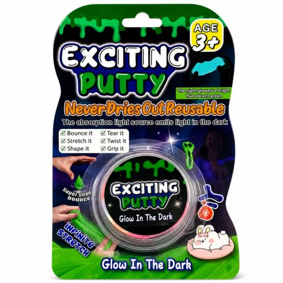 Slime que brilla en la oscuridad en blister