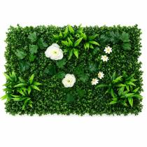 Plancha césped flores blancas 40x60cm
