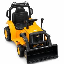 Auto a batería tractor con pala amarillo