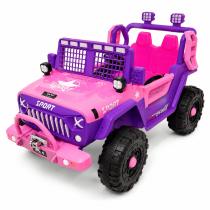 Auto a batería camioneta 4×4 lila y rosa